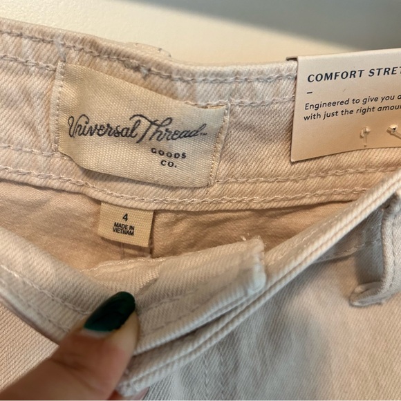 High Rise Wide Leg Cream Ankle Jeans - Picture 4 of 6